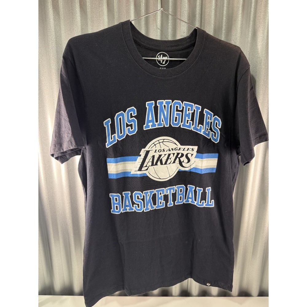 '47 Brand Los Angeles Lakers Basketball T-Shirt Black Men's Size M Graphic Tee